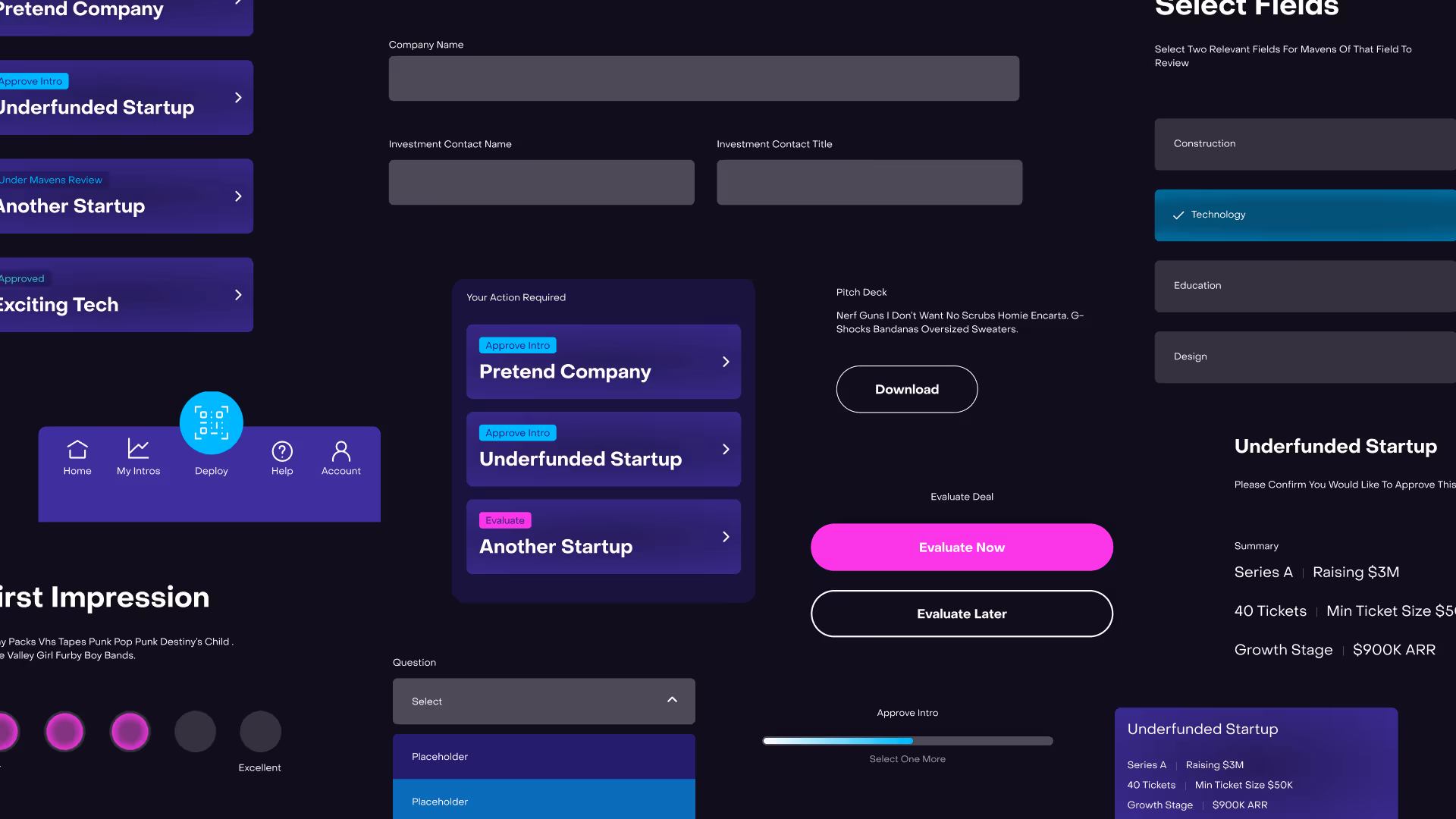 Deploy App product design – UI library of components