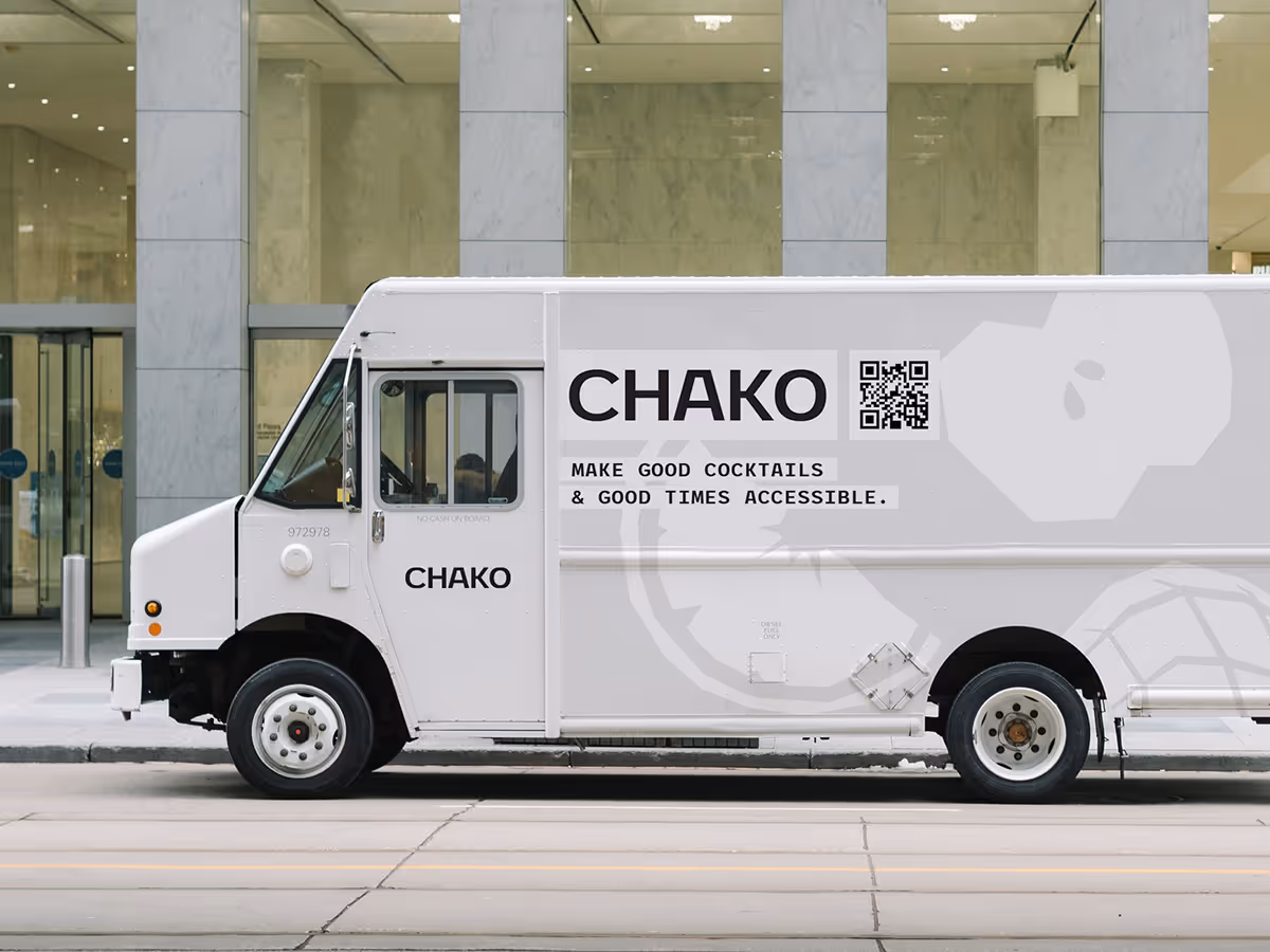 Chako branding applied to delivery truck