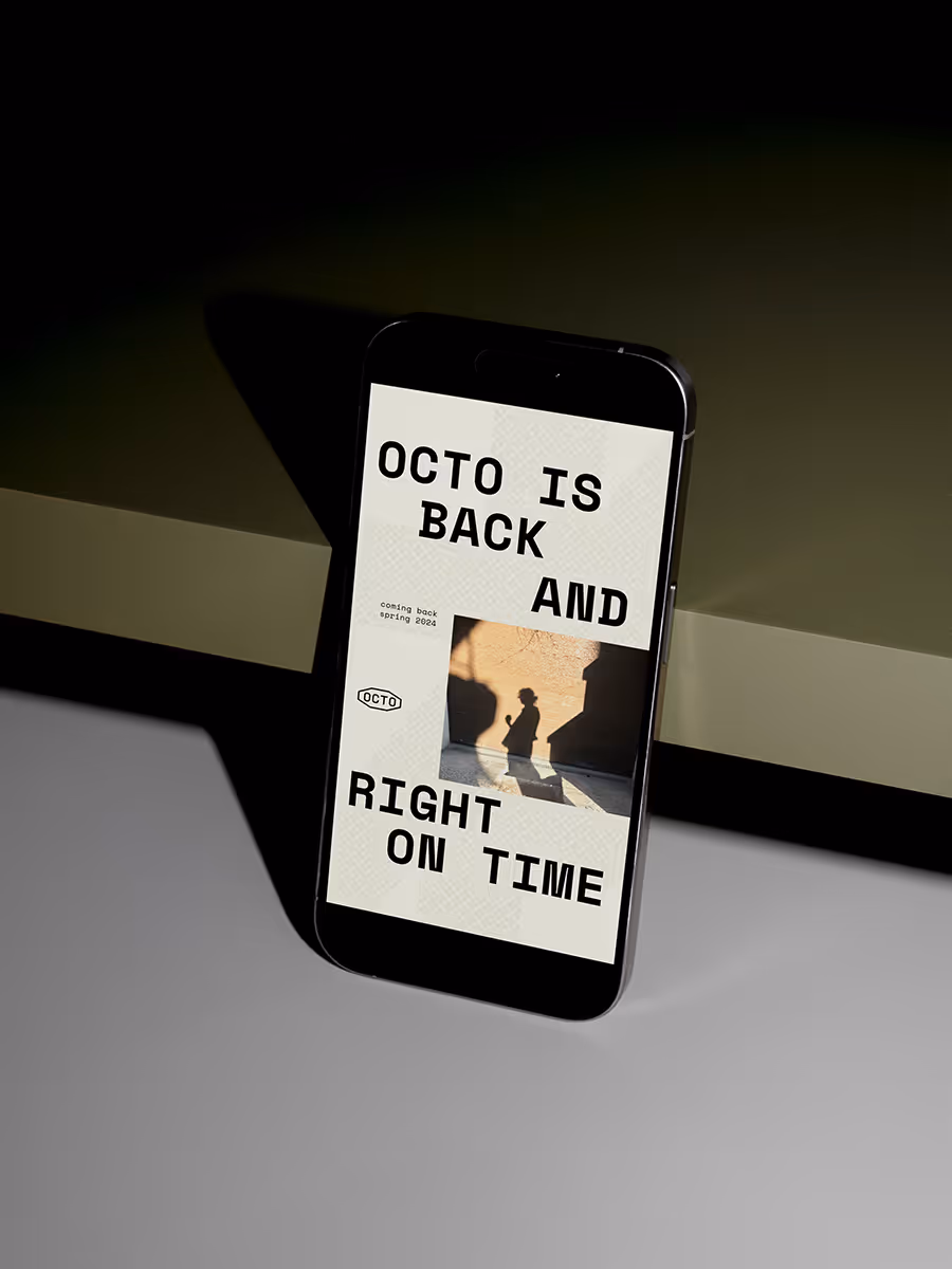 Octo watch brand identity – modern, offbeat design blending vintage and contemporary