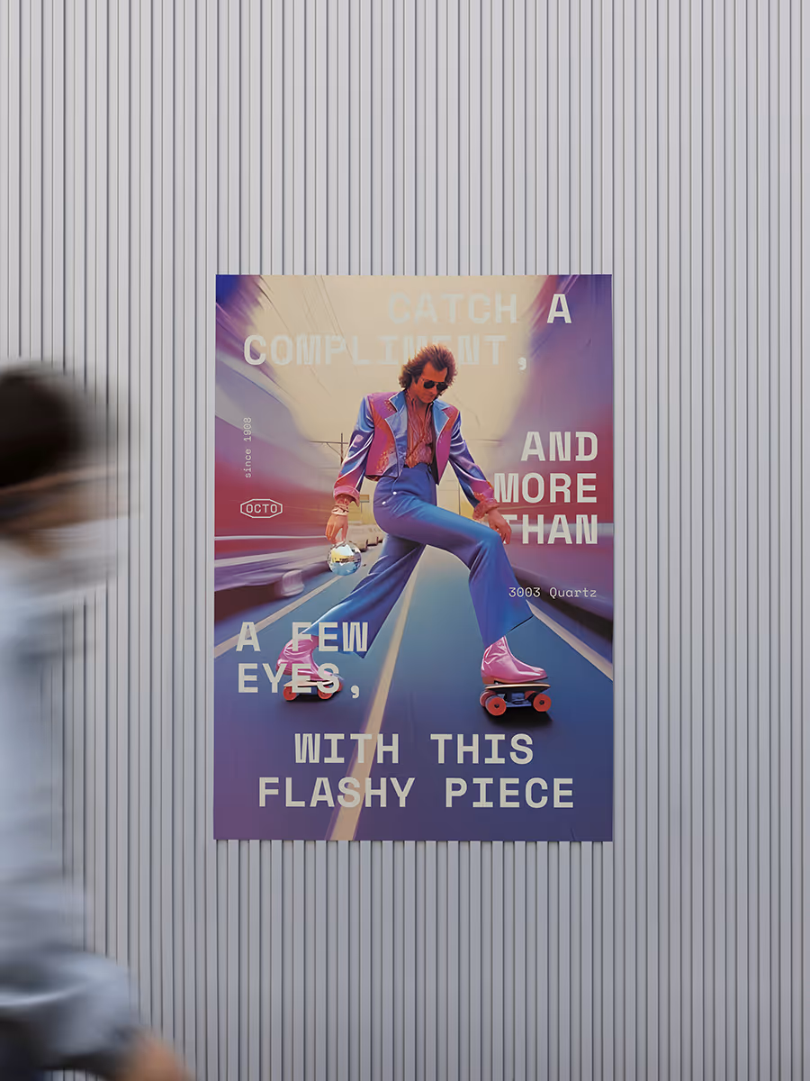 Octo watch brand identity – modern, offbeat design blending vintage and contemporary