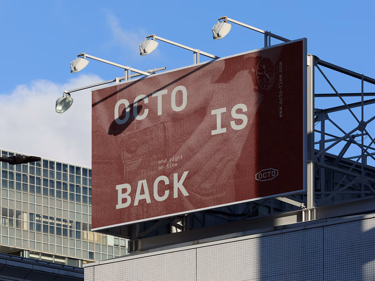 Octo watch brand identity – modern, offbeat design blending vintage and contemporary