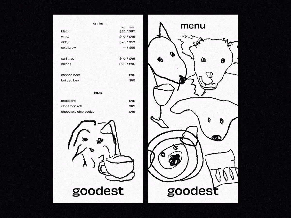 goodest brand identity – playful, dog-inspired design for a community coffee shop