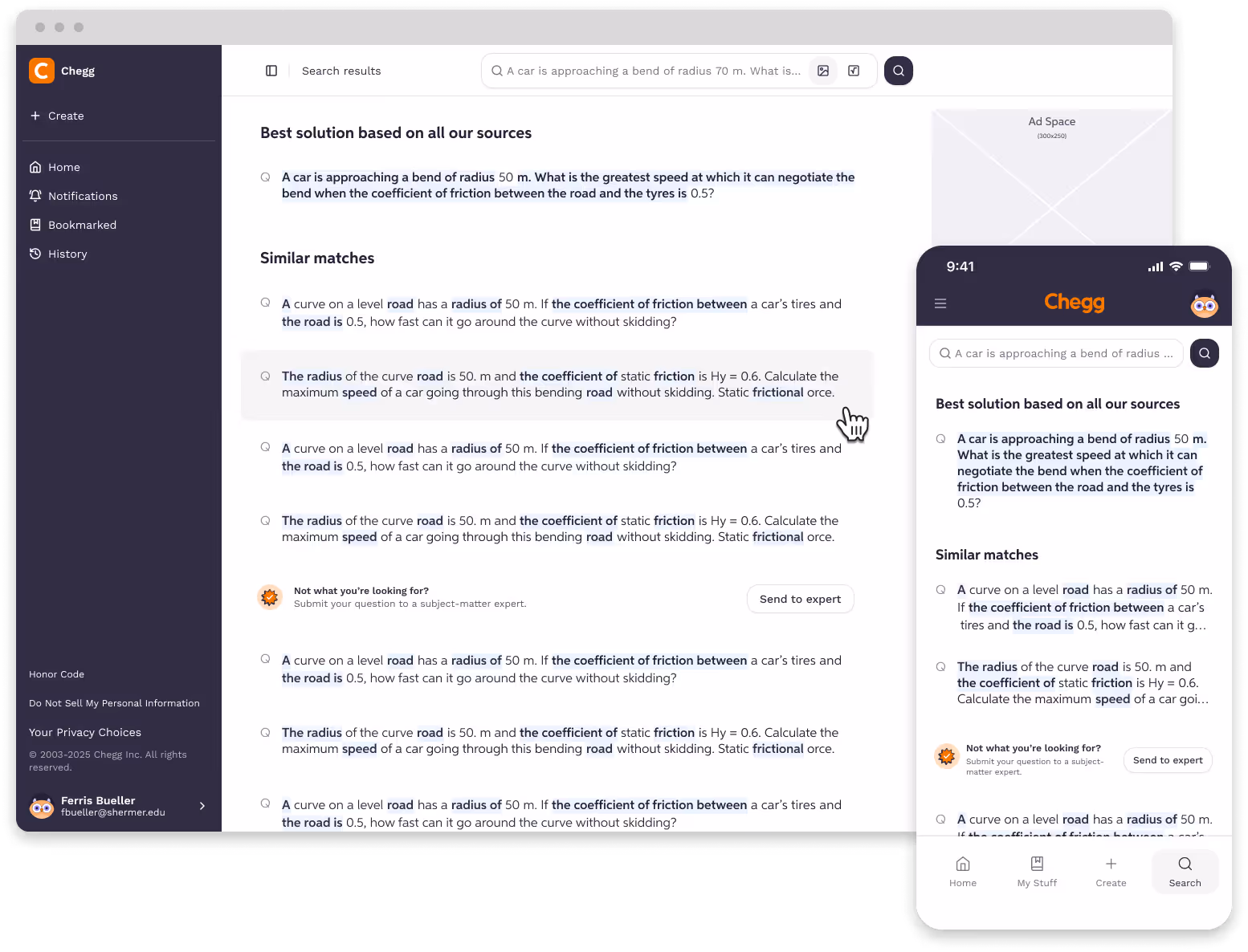 Chegg product interface – new unified design system with consistent UI