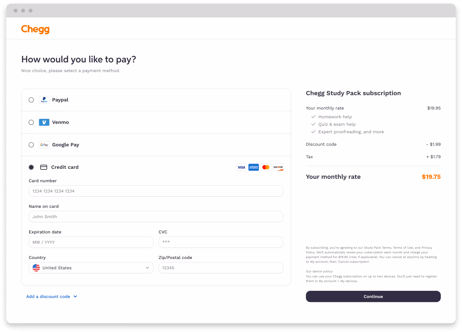 Chegg product interface – new unified design system with consistent UI