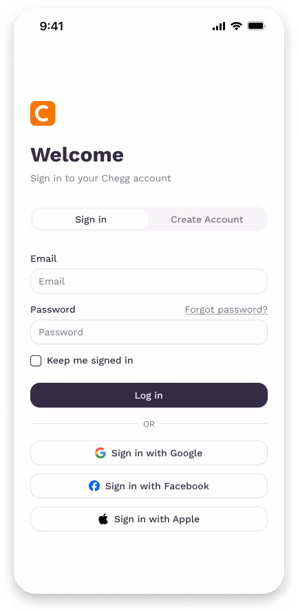 Chegg product interface – new unified design system with consistent UI