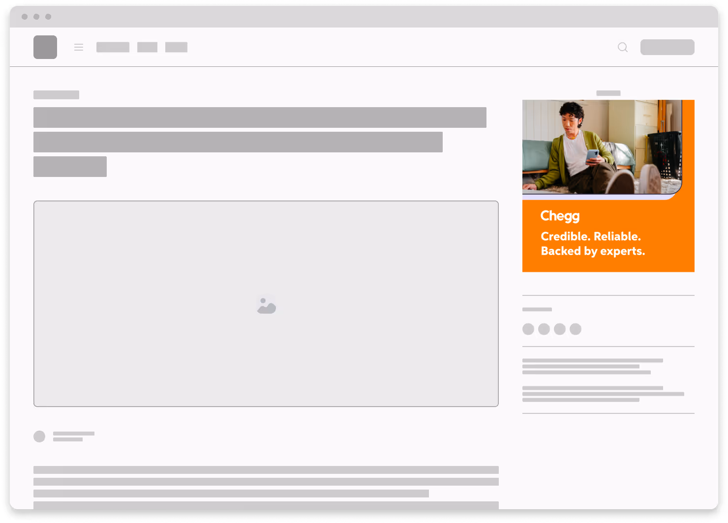 Chegg product interface – old, fragmented design with inconsistent UI