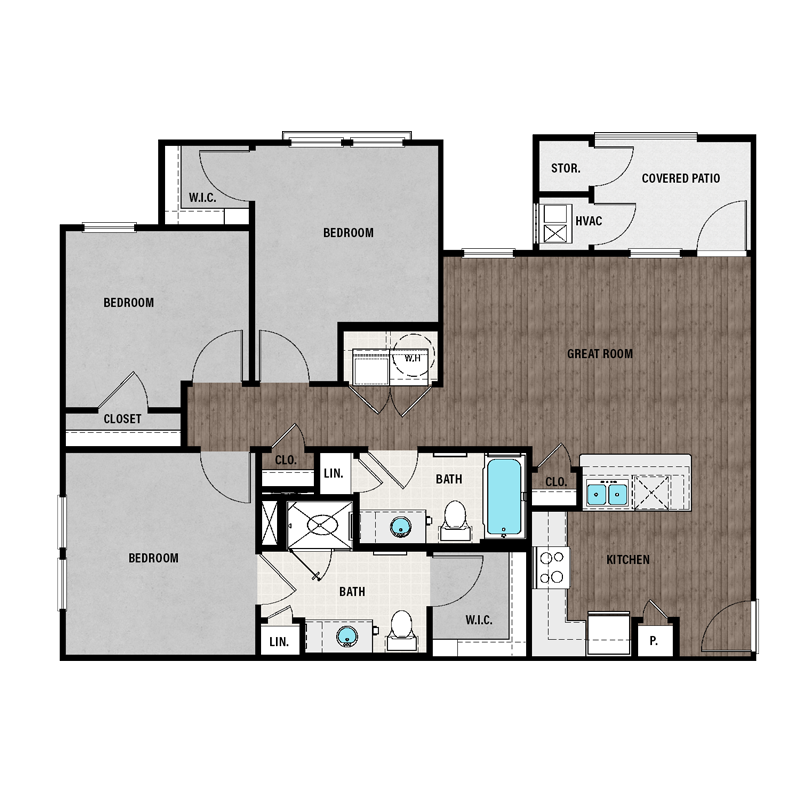 Three Bedroom layout