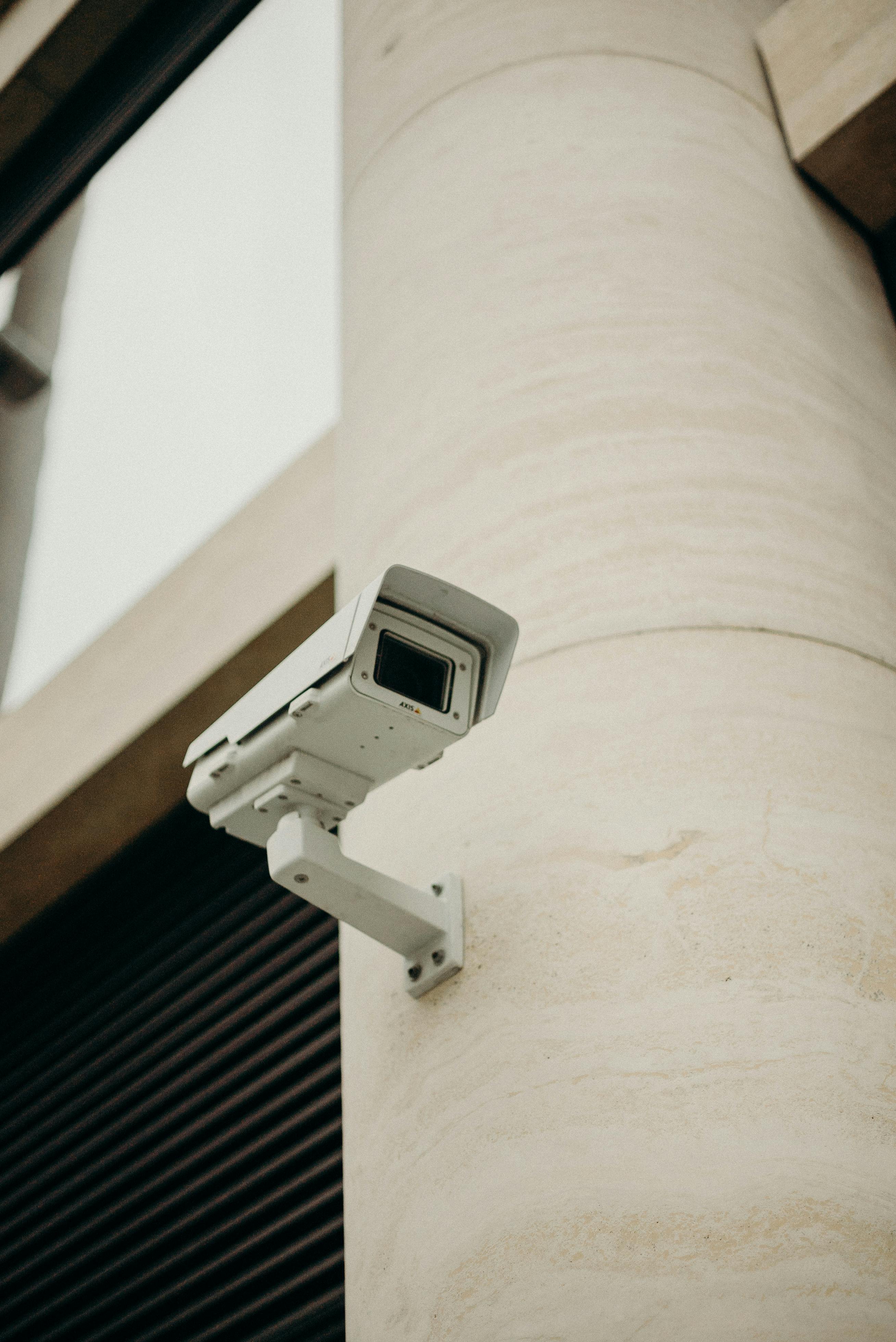 a security camera outside a building