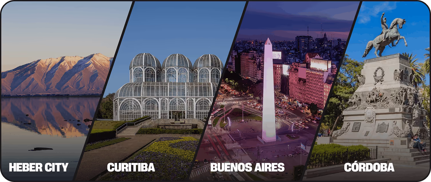 Our offices in Heber City, Curitiba, Buenos Aires and Córdoba.