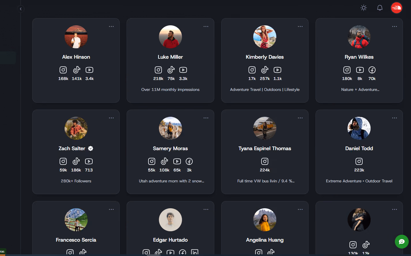Creator grid on Popfly platform.