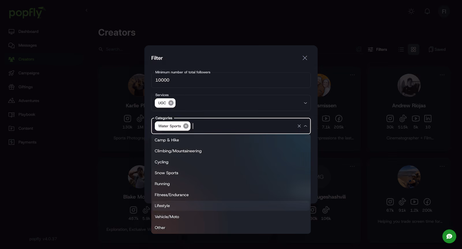 Nice clean invoicing system for brands and creators on Popfly labs.