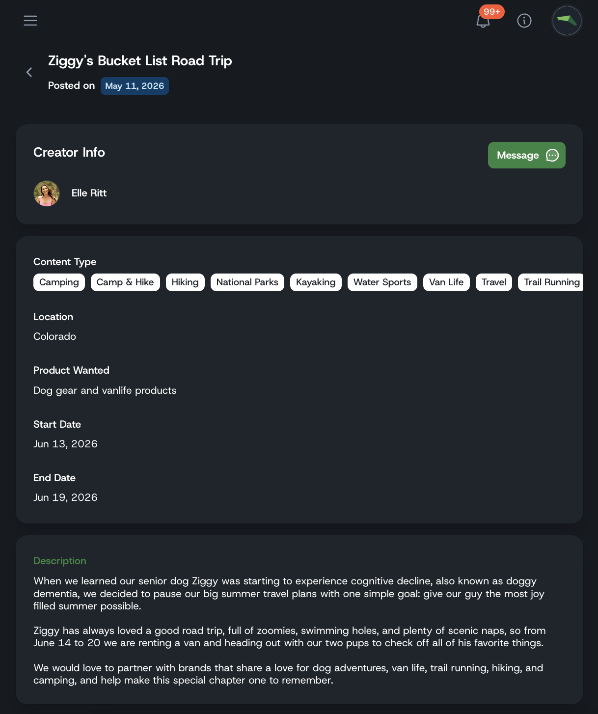 Nice clean invoicing system for brands and creators on Popfly labs.