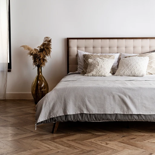 A bedroom with a bed and a vase with flowers.