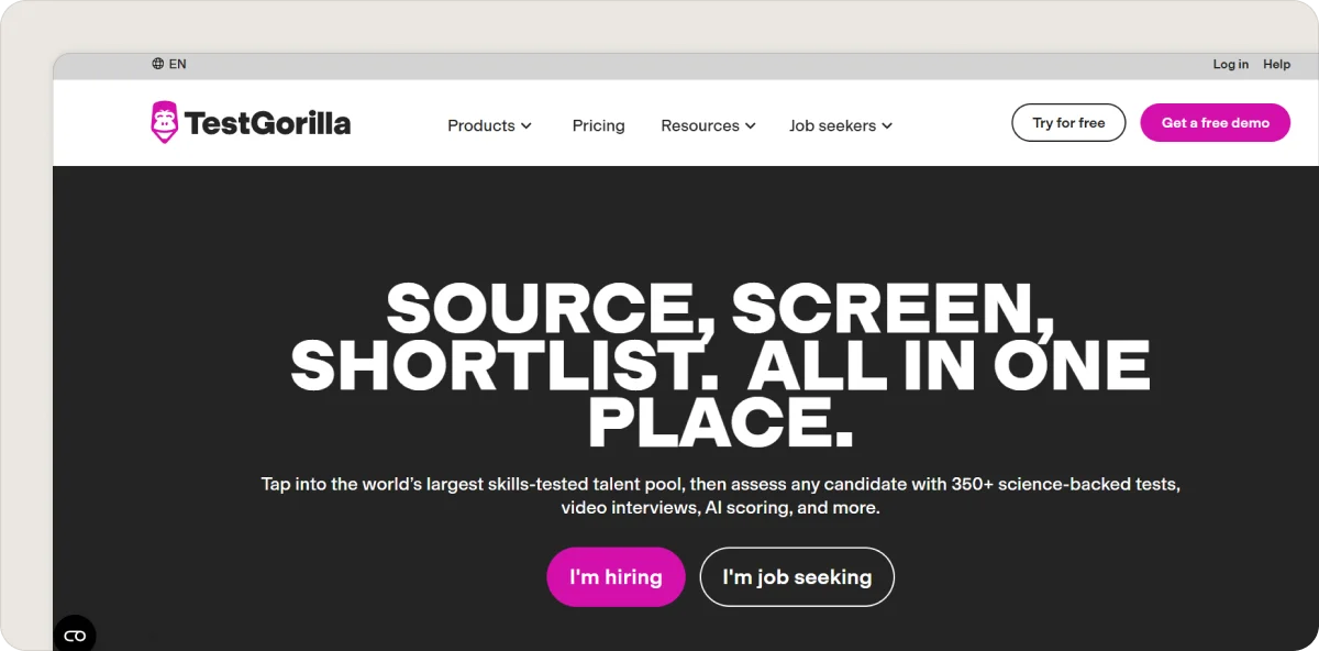 testgorilla-homepage