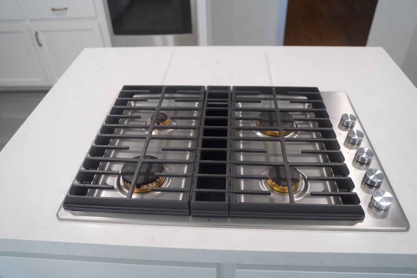 Kitchen remodel in Modesto by kitchen & bath CRATE – kitchen island, appliances, countertops, quartz