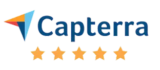 A black background with five stars and the captera logo.