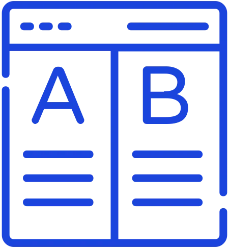 A blue icon of a book with the letter a on it.