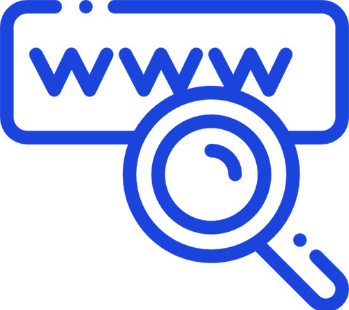A blue background with a white border.