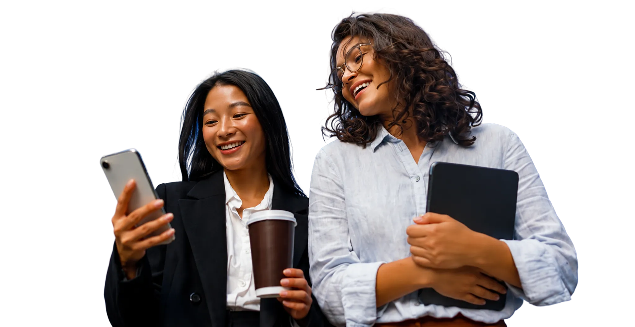 Two girls lookin in the phone