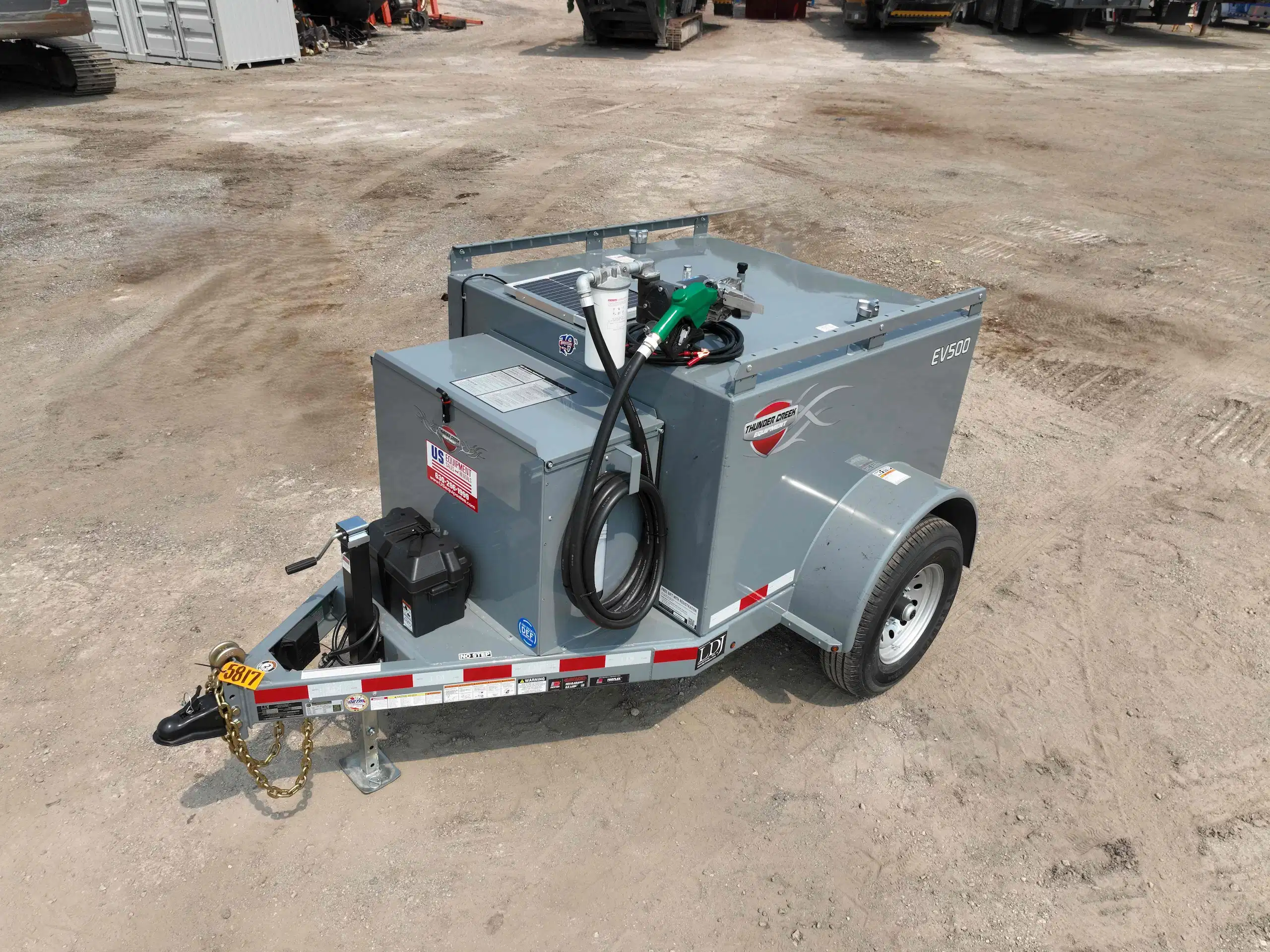 Thunder Creek EV500 towable fuel trailer featuring compact design and easy-access fueling components.