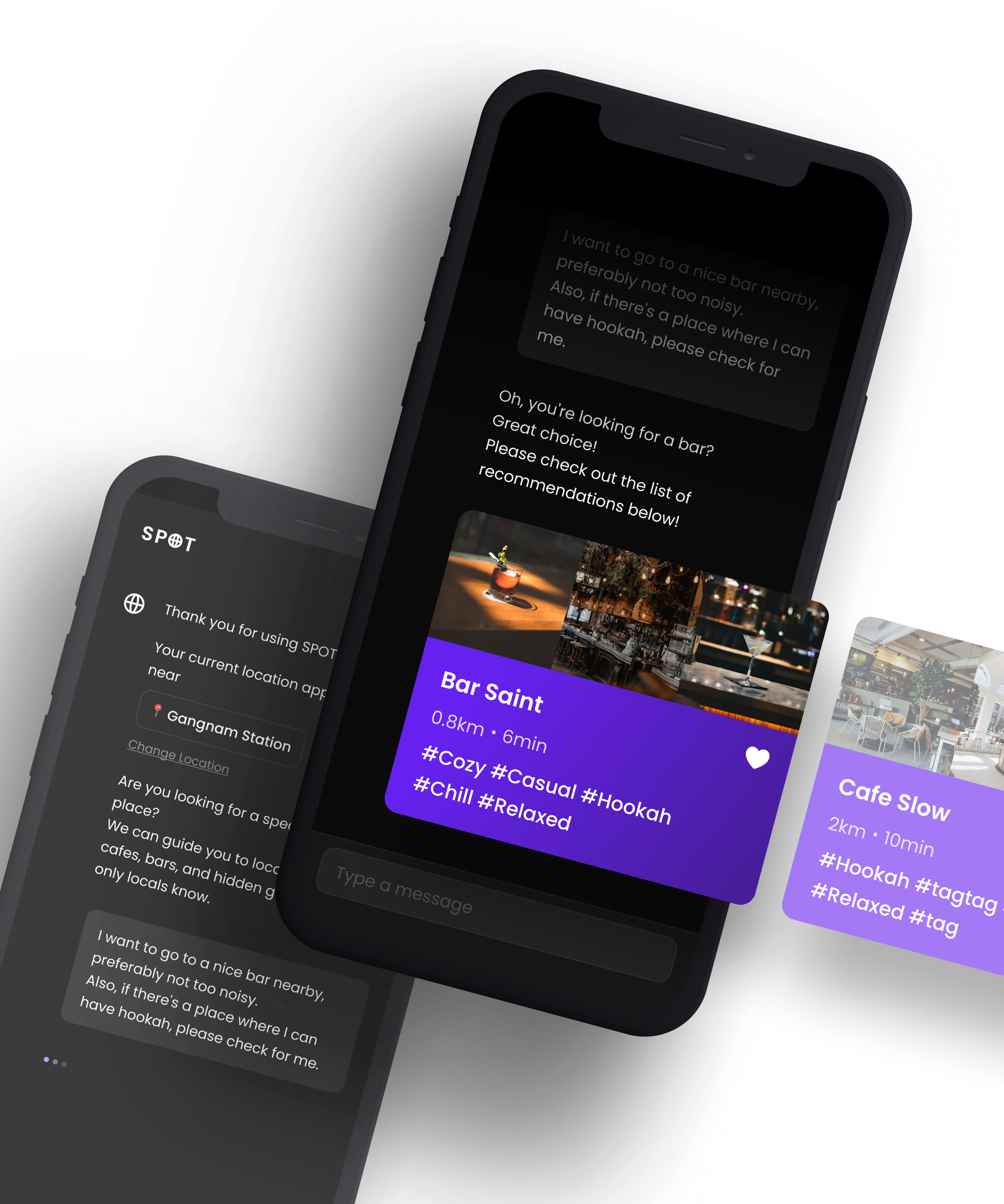 SPOT mobile app mockup