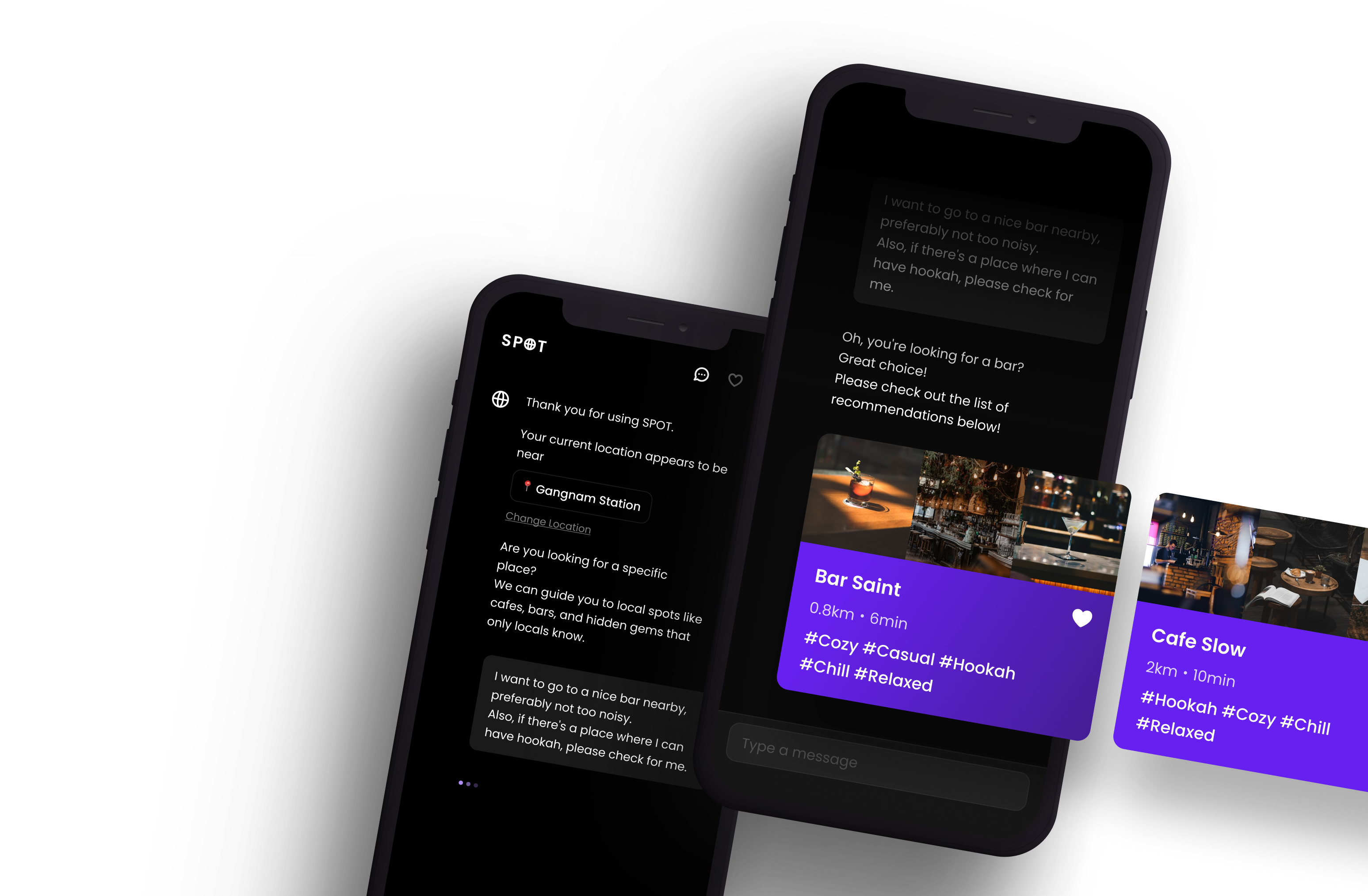 SPOT mobile app mockup