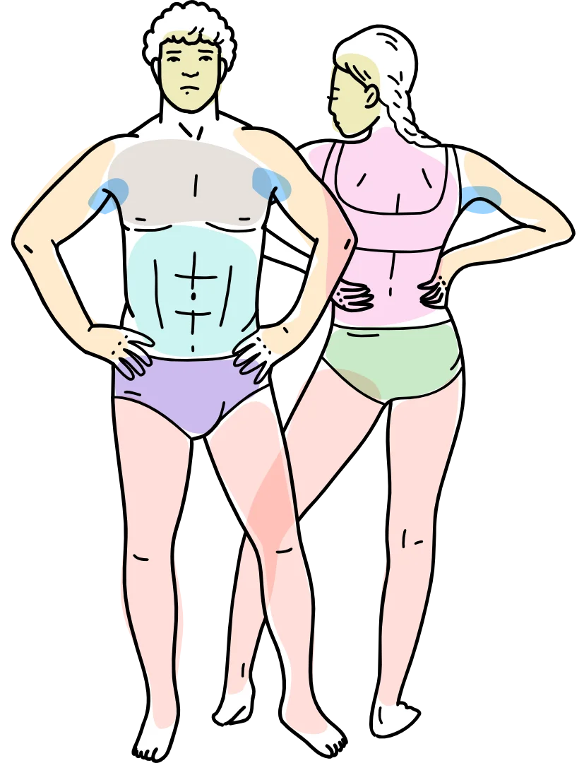 Illustration laser epilation körperzonen in bielefeld
