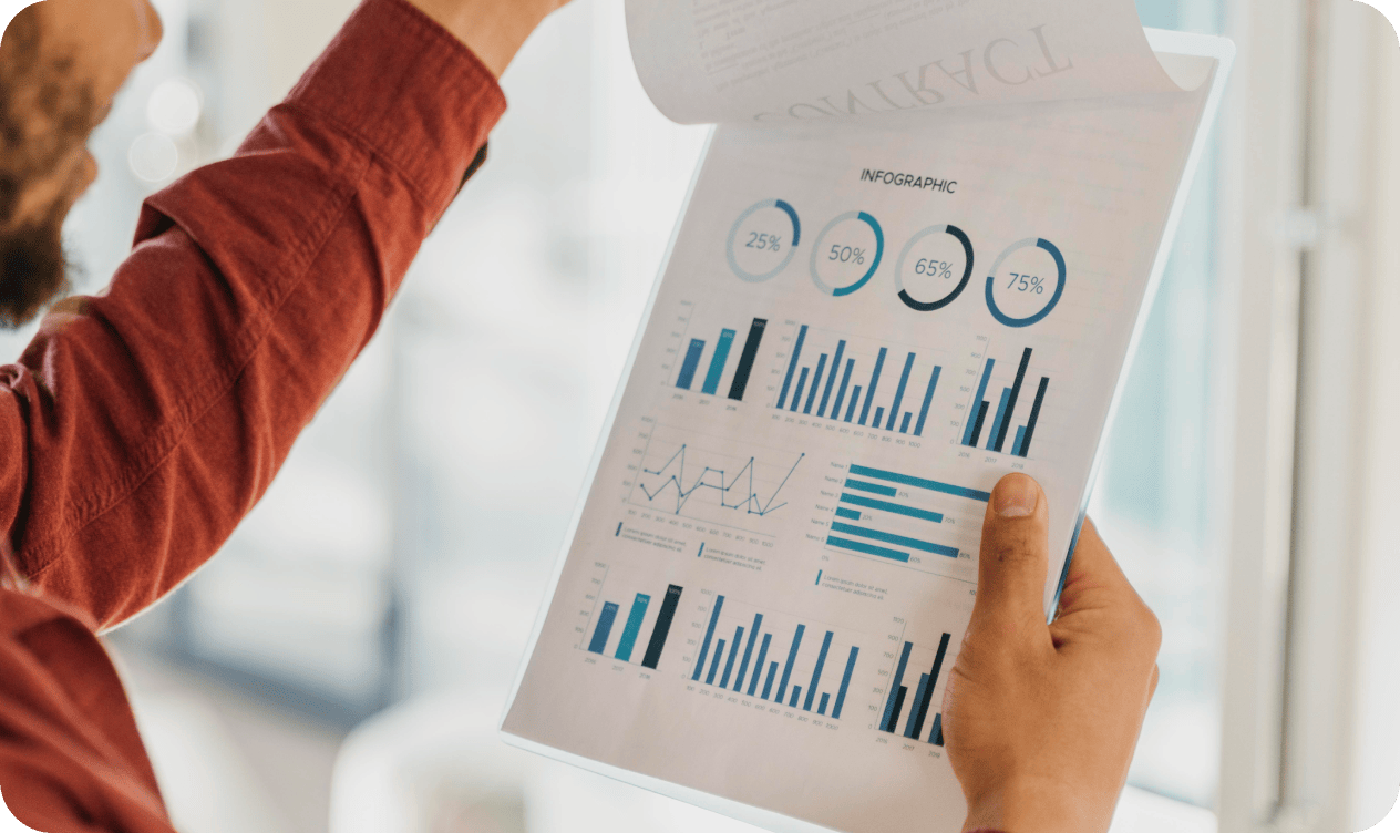 Analytics prototyping process showing data visualization and design concepts in development
