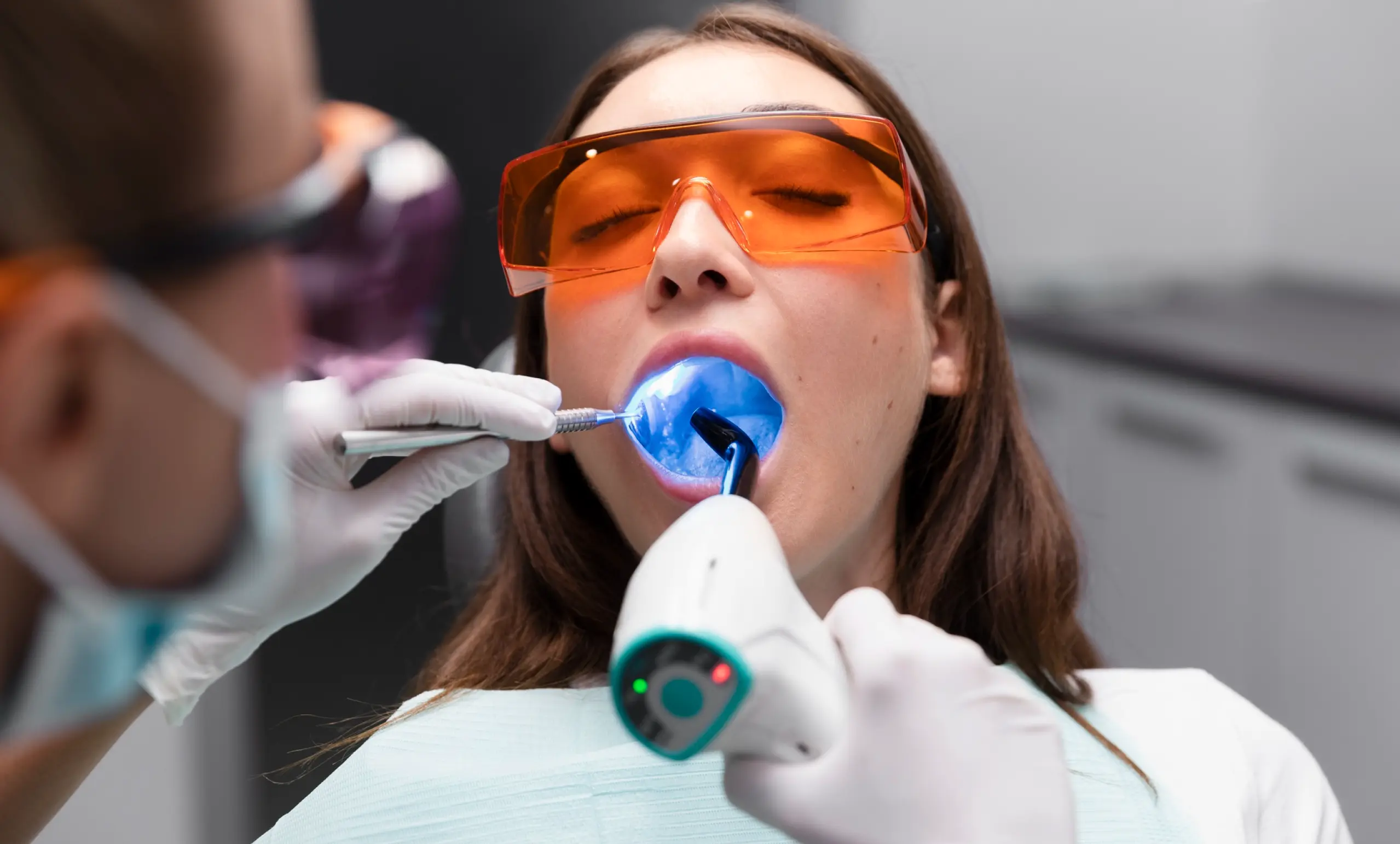 Woman getting procedure done.