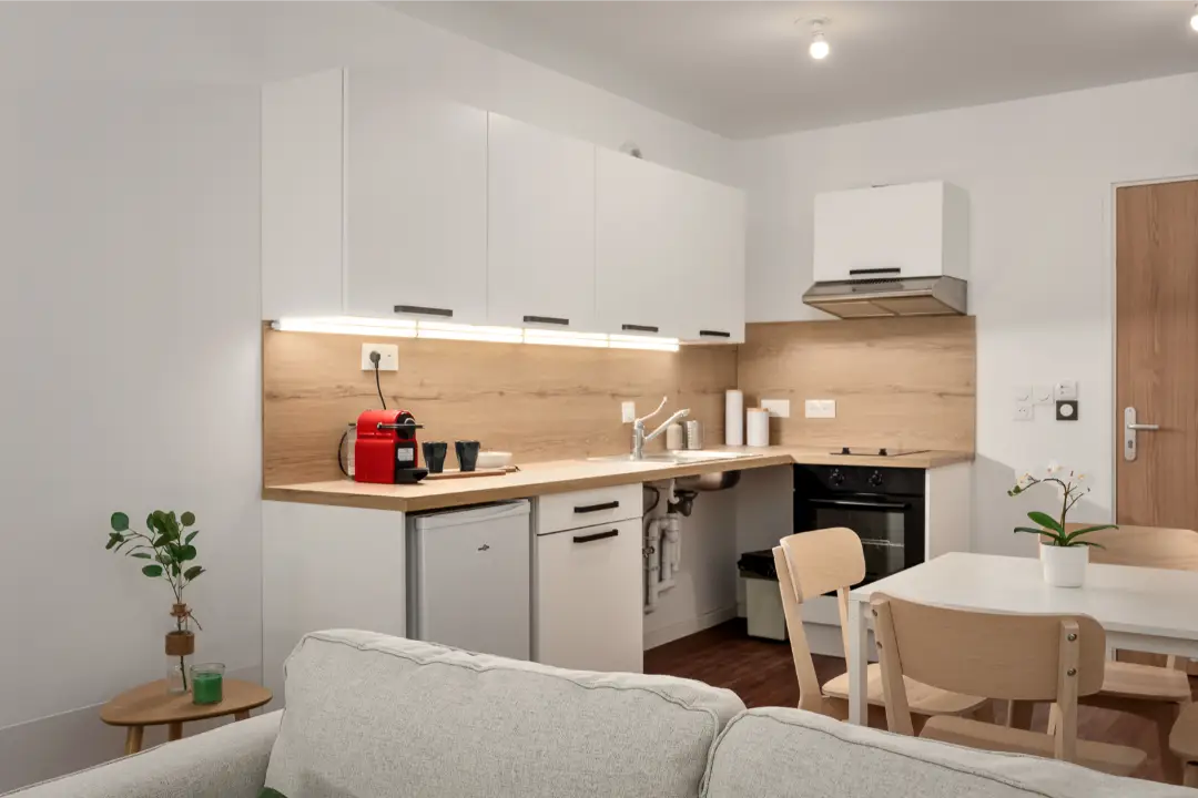 Cuisine équipée d'un appartement Mobicap à Roubaix
