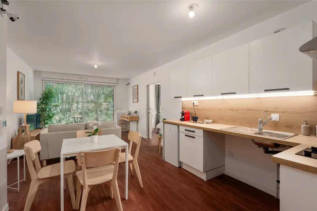 Coin repas d'un appartement Mobicap à Dieppe