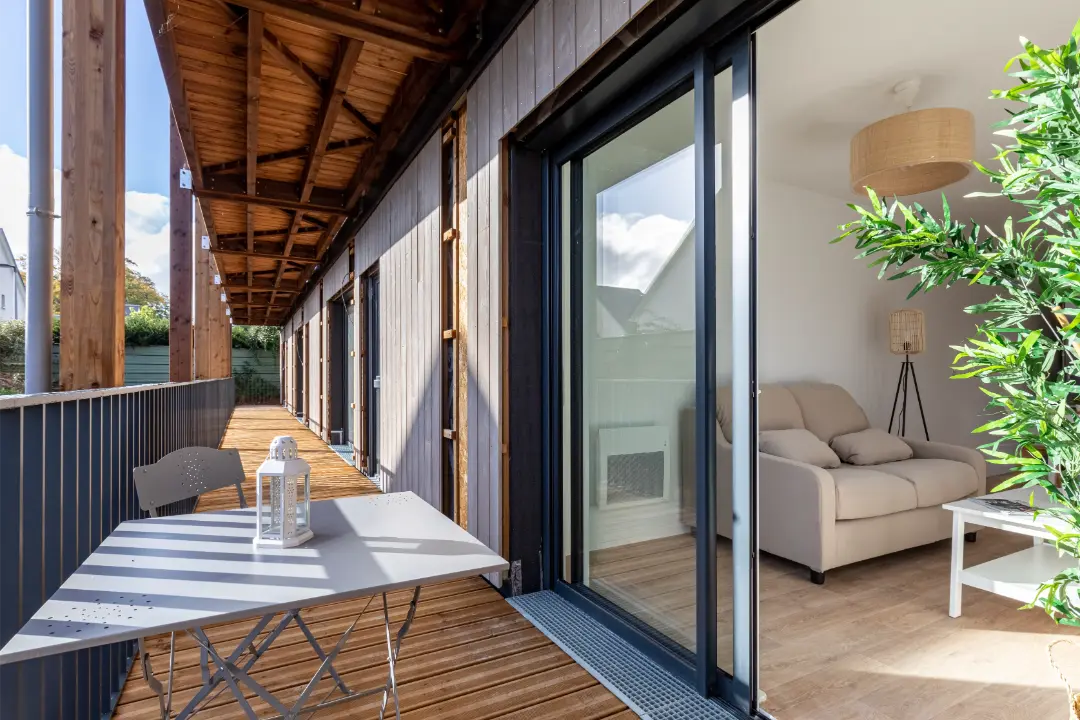 Balcon privatif d'un appartement Mobicap à Louviers