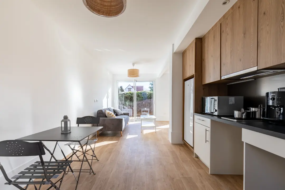 Cuisine équipée d'un appartement Mobicap à Louviers