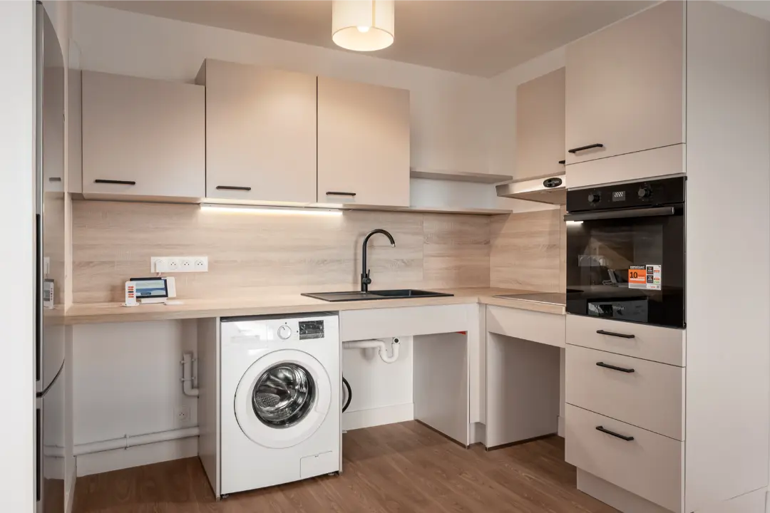 Cuisine équipée d'un appartement Mobicap à Caen