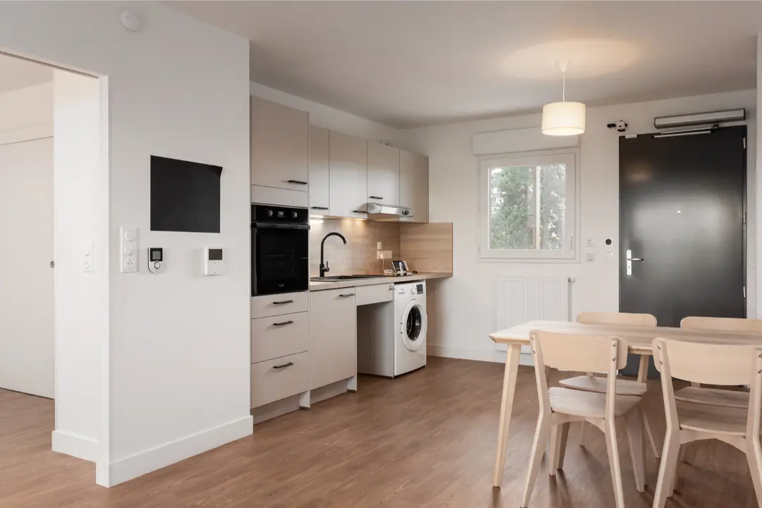 Cuisine équipée d'un appartement Mobicap à Caen