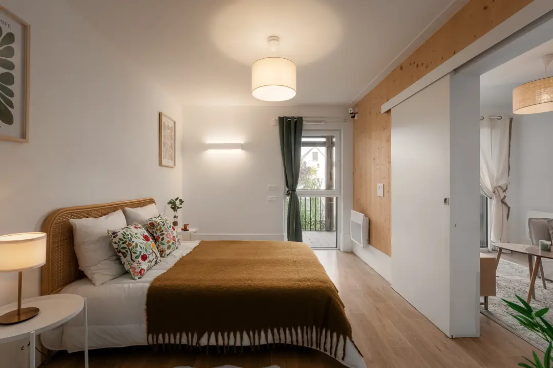 Chambre meublée d'un appartement Mobicap à Abbeville