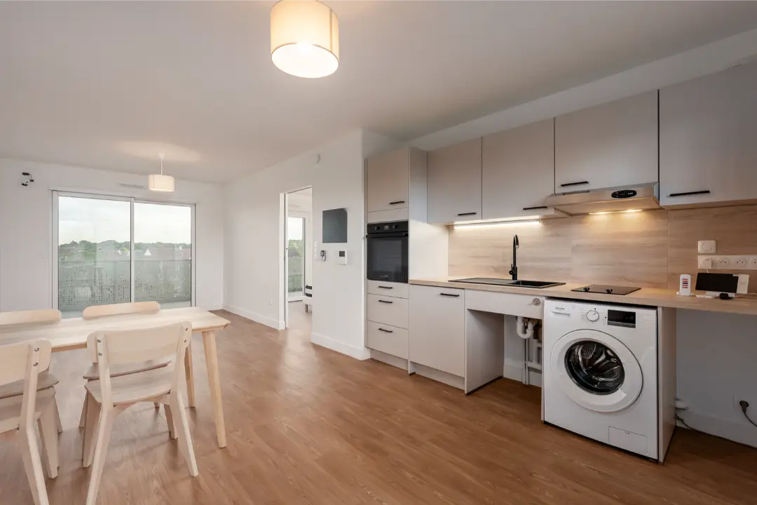 Cuisine équipée d'un appartement Mobicap à Lisieux
