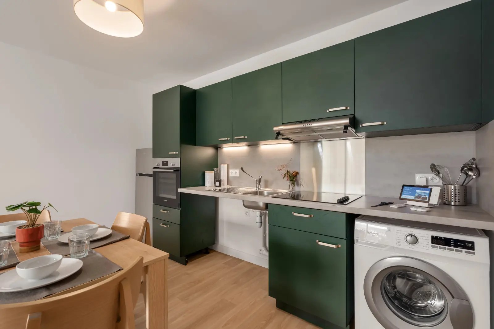 Cuisine équipée d'un appartement Mobicap à Draveil