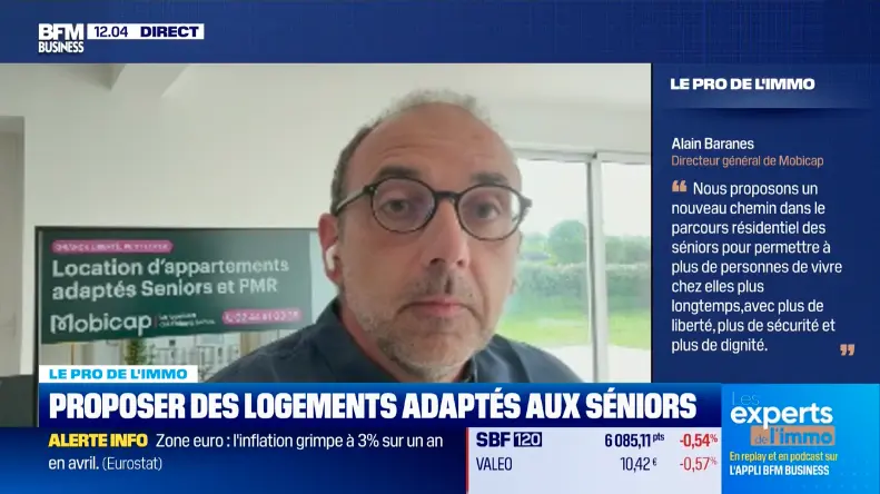 Alain Baranès sur le plateau des Experts de l’immo, sur BFM Business