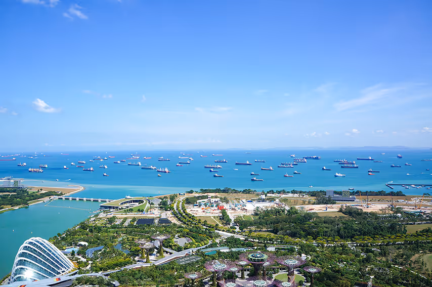 Ships in Singapore Port at anchorage