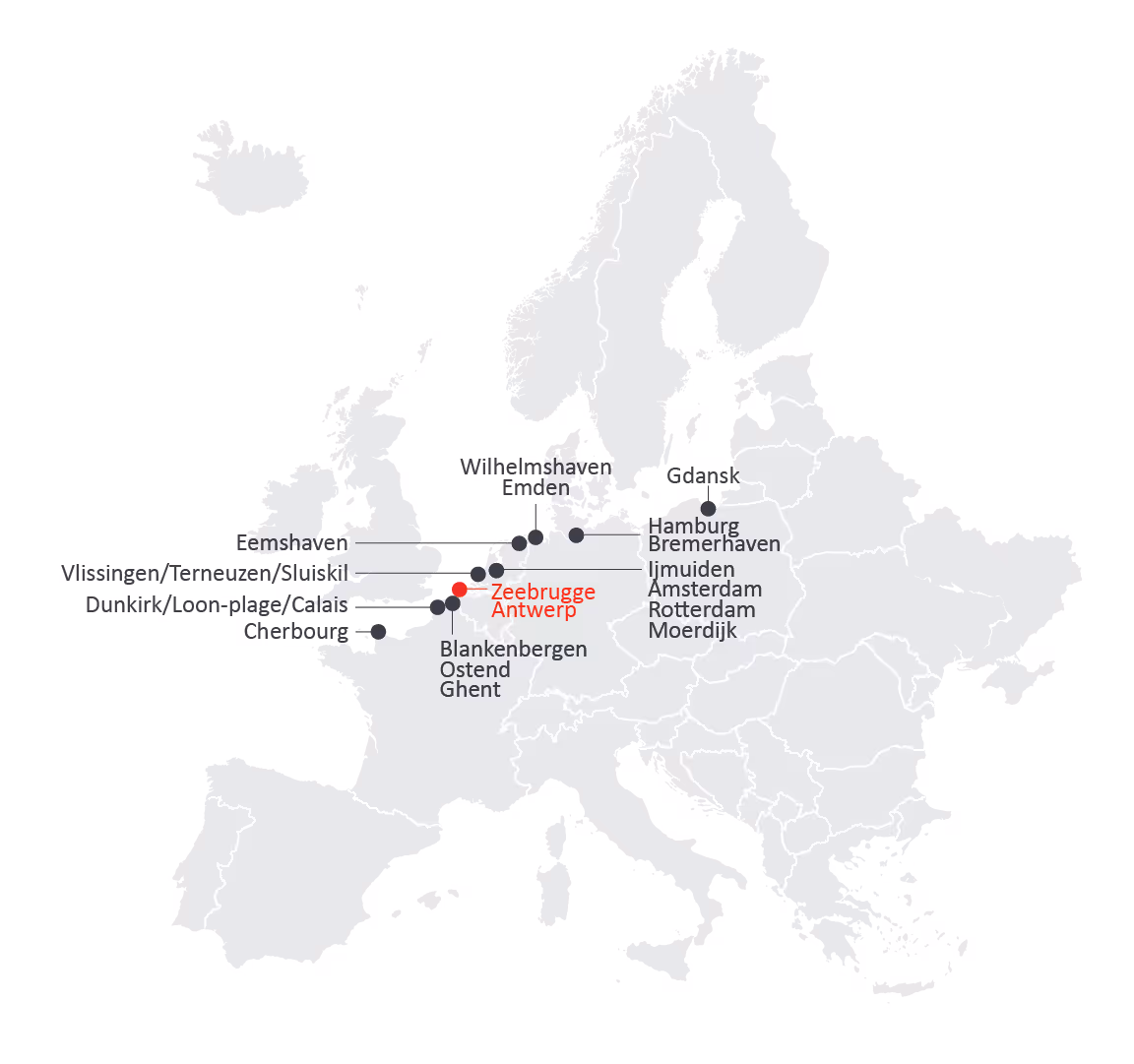 Map where Wrist Ship Supply deliver marine supplies in Singapore and Malaysia