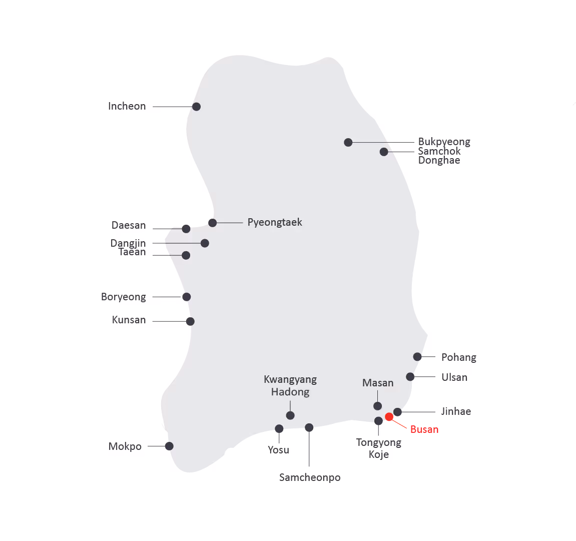 Map where Wrist Ship Supply deliver marine supplies in Singapore and Malaysia