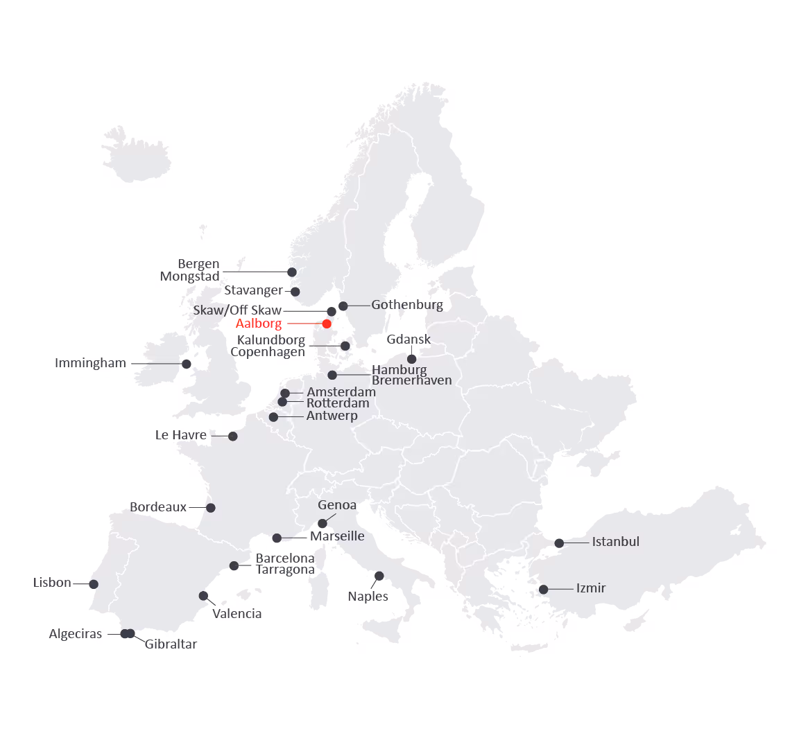 Map where Wrist Ship Supply deliver marine supplies in Singapore and Malaysia