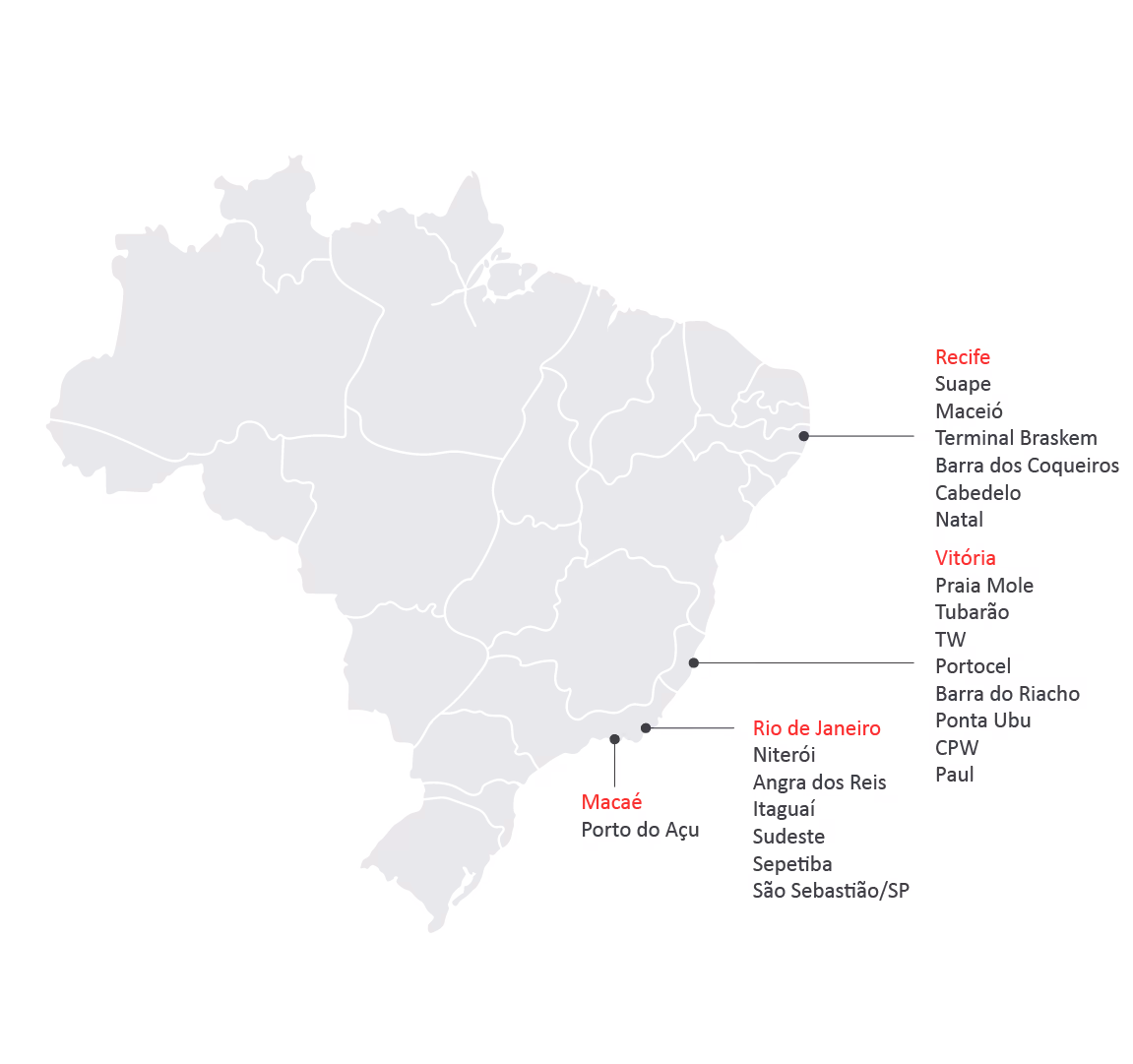 Map where Wrist Ship Supply deliver marine supplies in Singapore and Malaysia