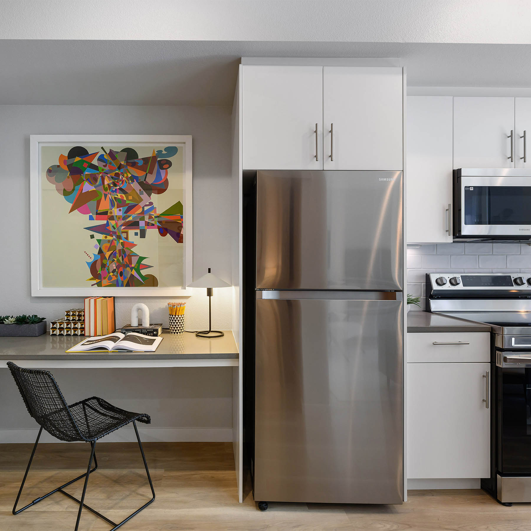 Integrated work spaces and smart storage