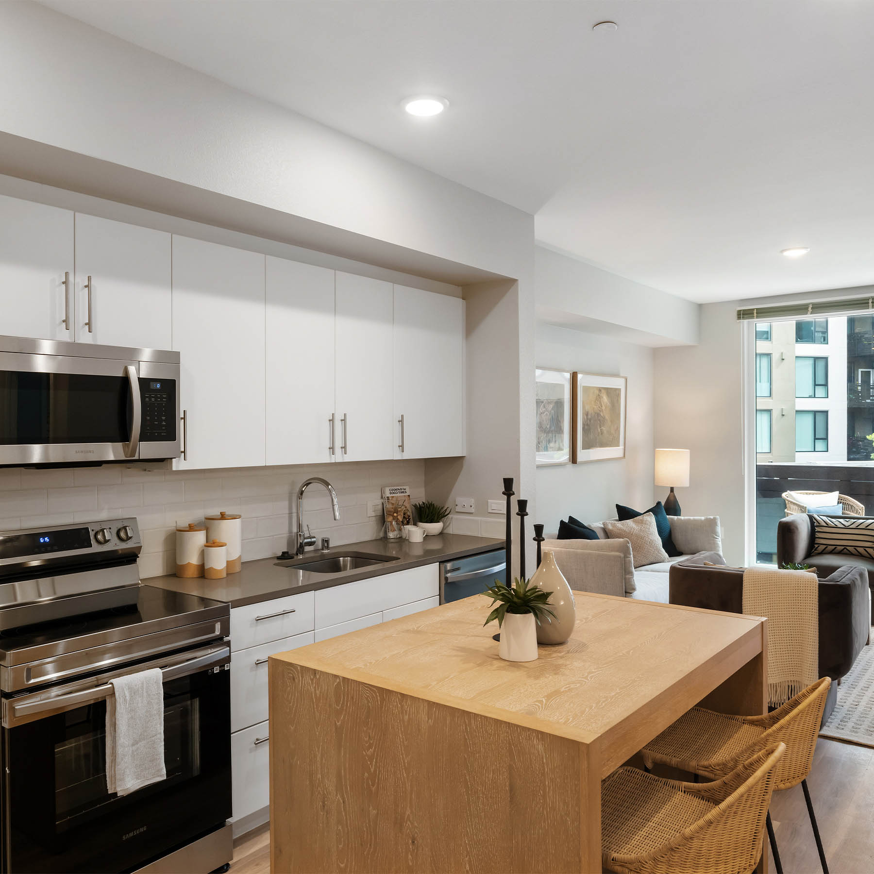 Modern lines and natural materials