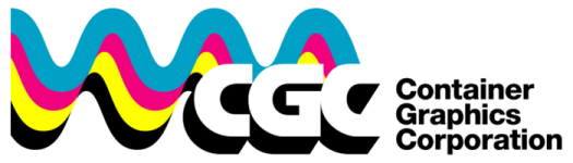 Colorful wavy lines in cyan, magenta, yellow behind the bold white letters CGC with the text 'Continental Graphics Corporation' in black to the right.
