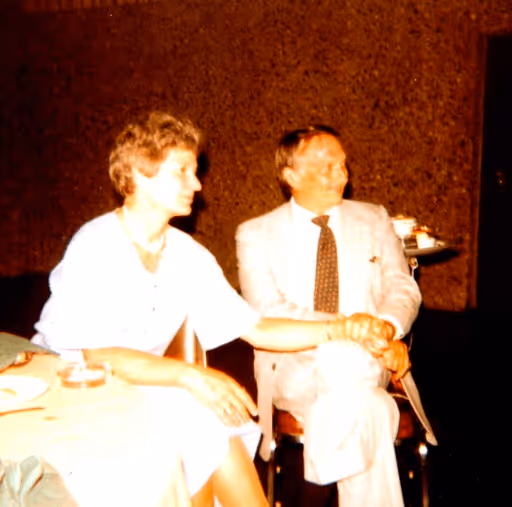 Phil and Alice Saunders at a meeting of the Diemakers and Diecutters Association in 1978.