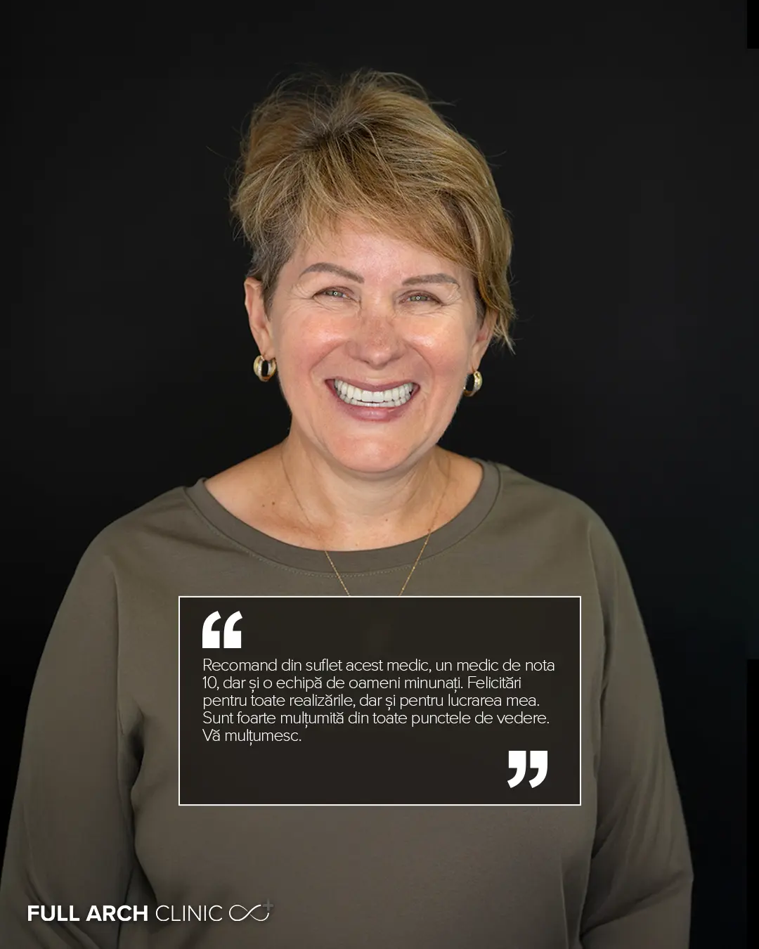 testimonial pacient dupa dinti ficsi pe 6 implanturi sus si jos