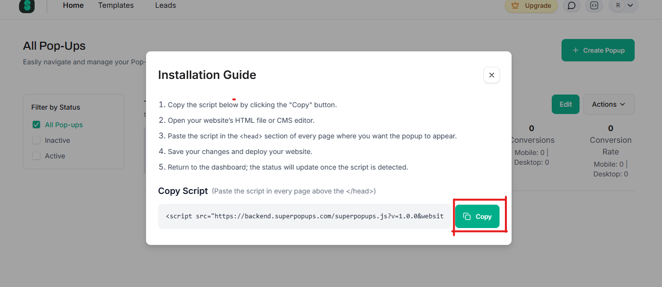 custom super popups builder